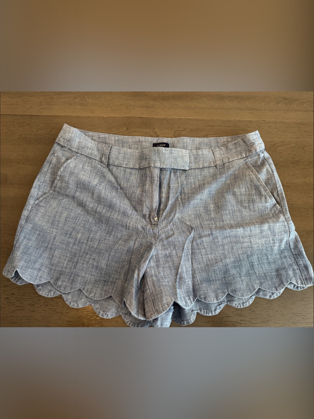 J. Crew Women’s Scallop Hem Shorts - Light Blue